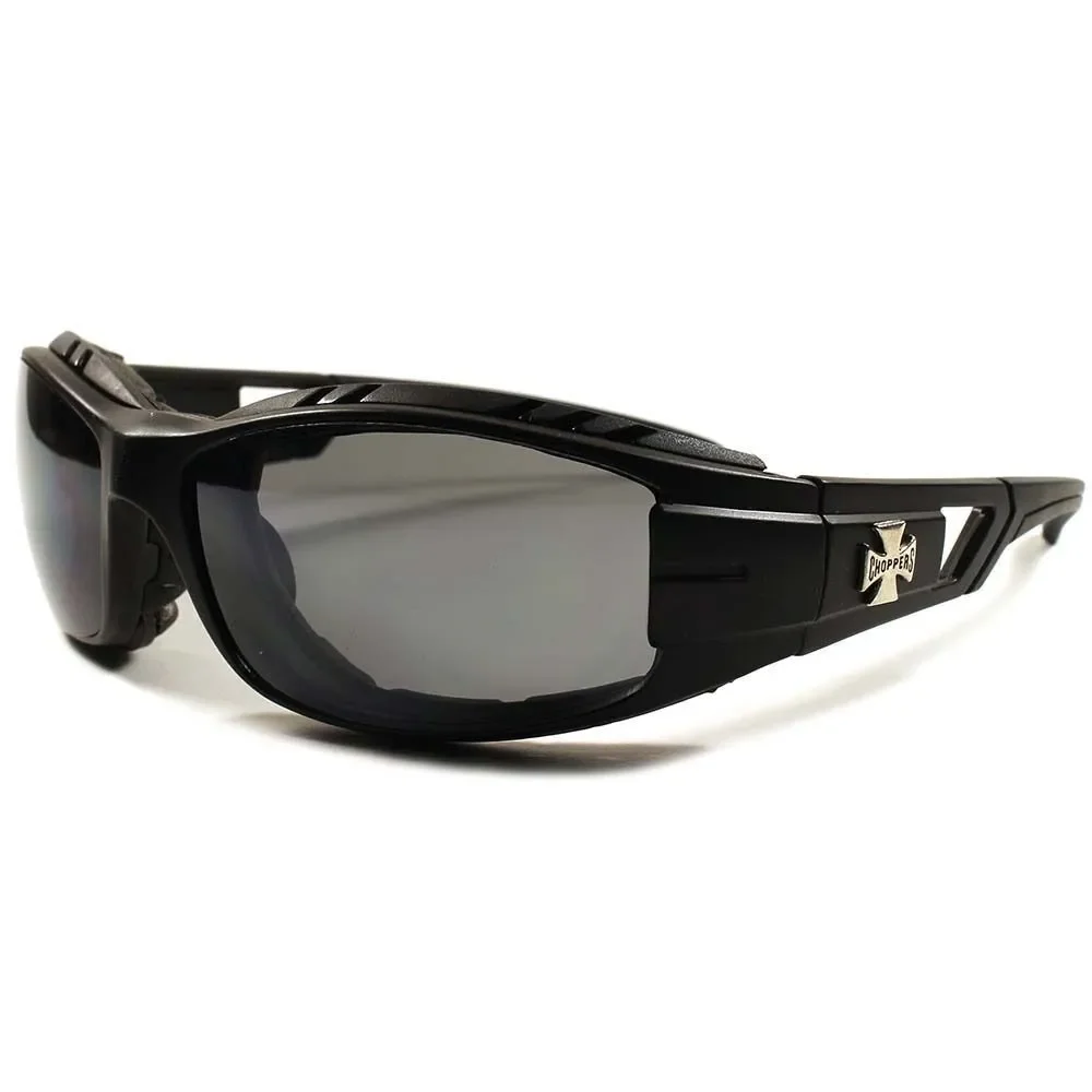 Choppers Black Motorcycle Biker Riding Foam Padded Wrap Sport Sunglasses